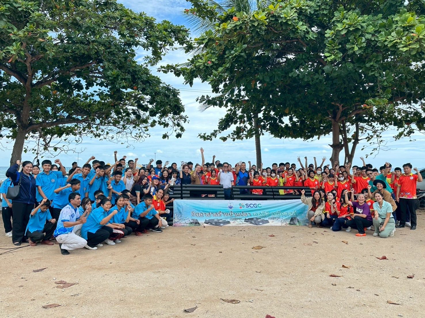 นักเรียนโรงเรียนวัดพลาเข้าร่วมกิจกรรม สร้างบ้านปลา SCGC เพื่ออนุรักษ์และเพิ่มความหลากหลายทางชีวภาพทางทะเล