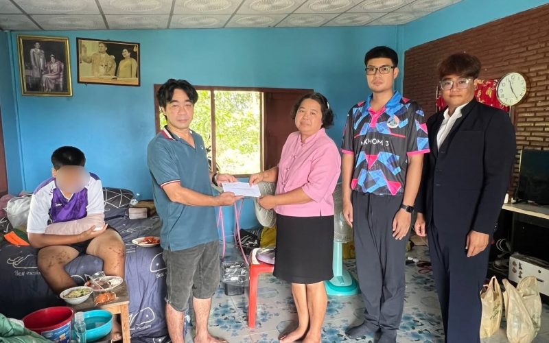 ลงพื้นที่เยี่ยมให้กำลังใจนักเรียนที่ประสบอุบัติเหตุ